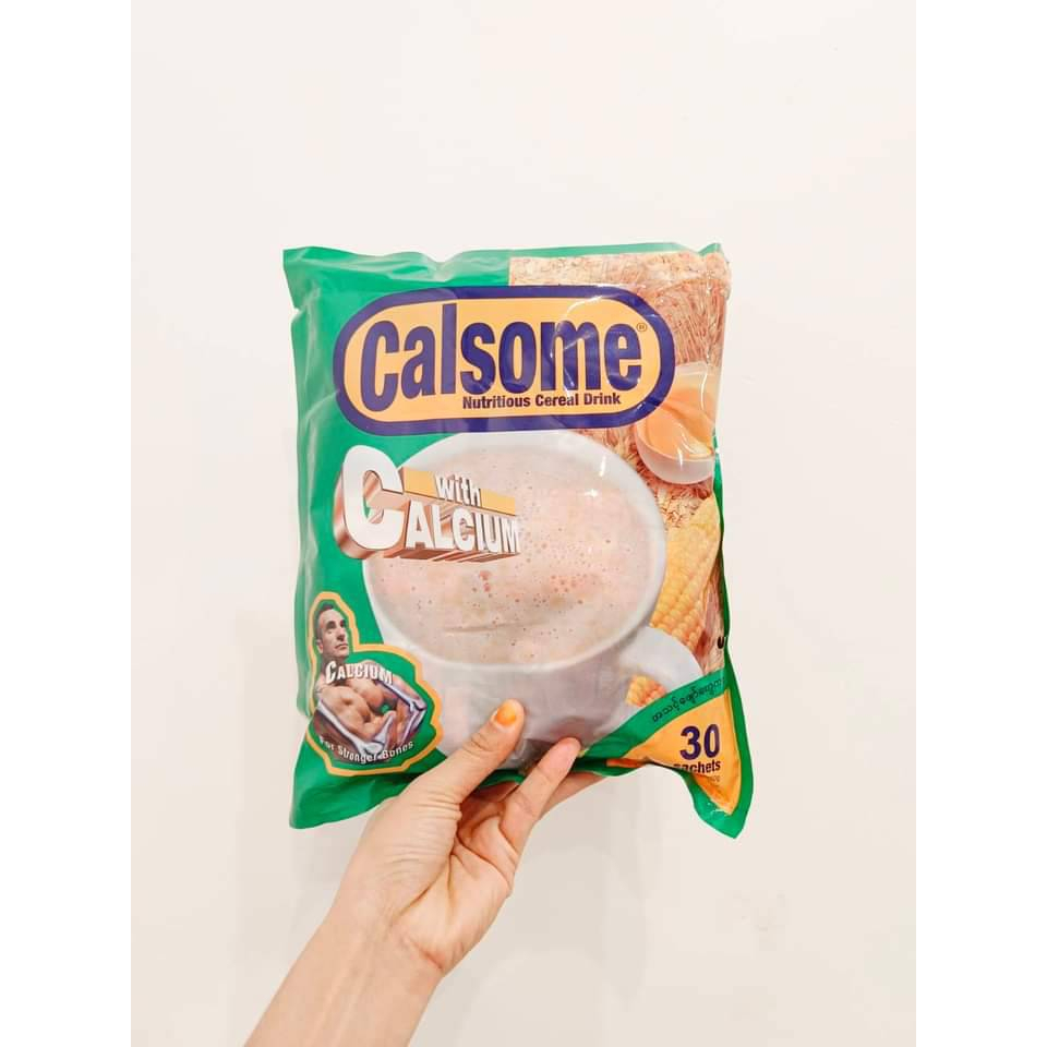 ชาพม่า เกวกาเขียว แคลซัม CALSOME 3 in 1 (1 ห่อใหญ่)