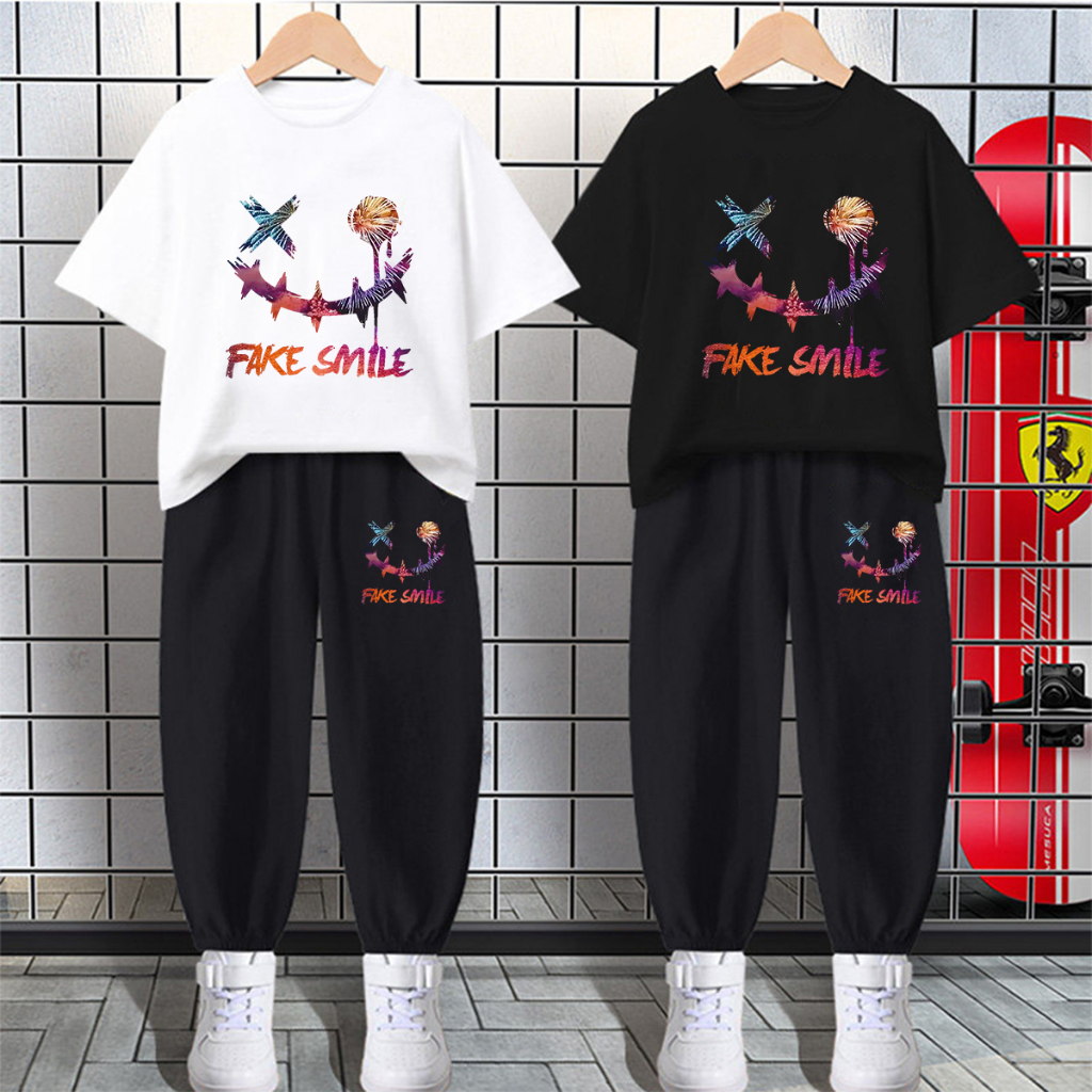 H442+K442B พร้อมส่งจากไทย*ชุดเซ็ทเด็กเสื้อยืด+กางเกงขายาว ใส่ได้ทั้งเด็กชายและเด็กหญิง มี7สีหลายไซส์