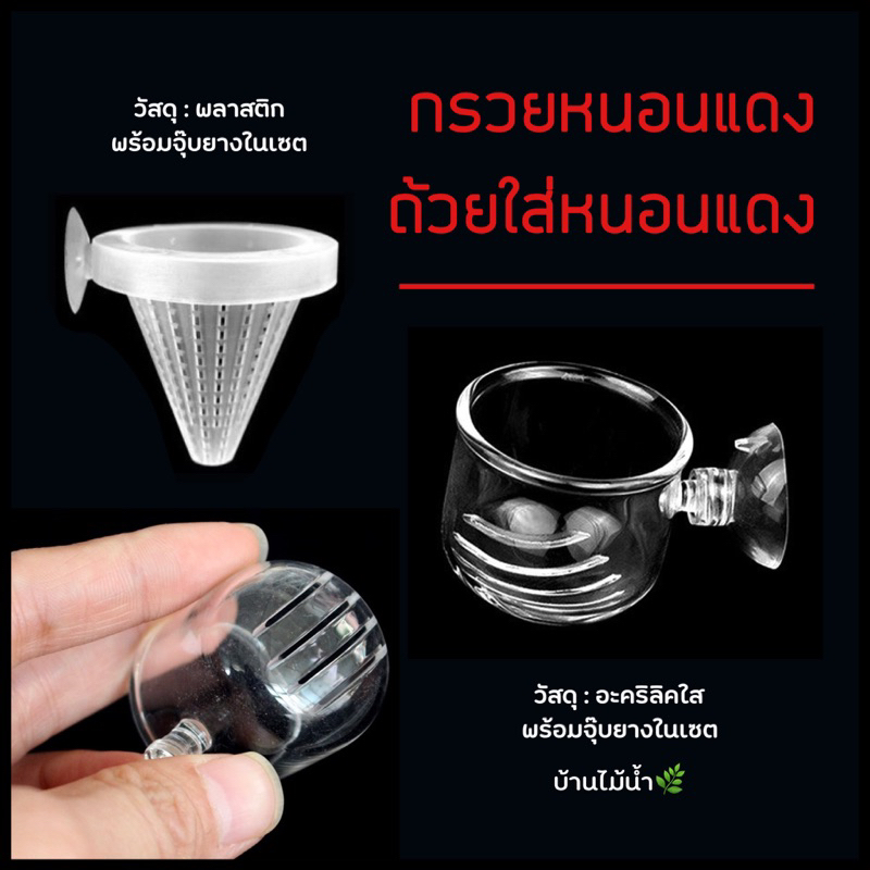 ถ้วยใส่หนอนแดง ไส้เดือนน้ำ กรวยที่ใส่อาหารสดสำหรับน้องปลา | บ้านไม้น้ำ🌿