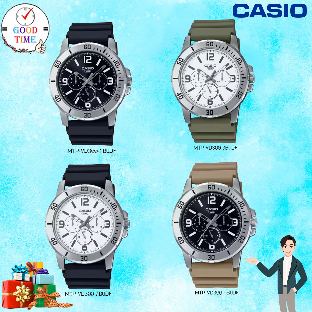Casio แท้ นาฬิกาข้อมือชาย รุ่น MTP-VD300-1BUDF,MTP-VD300-3BUDF,MTP-VD300-7BUDF,MTP-VD300-5BUDF (สินค้าใหม่ ของแท้ มีรับป