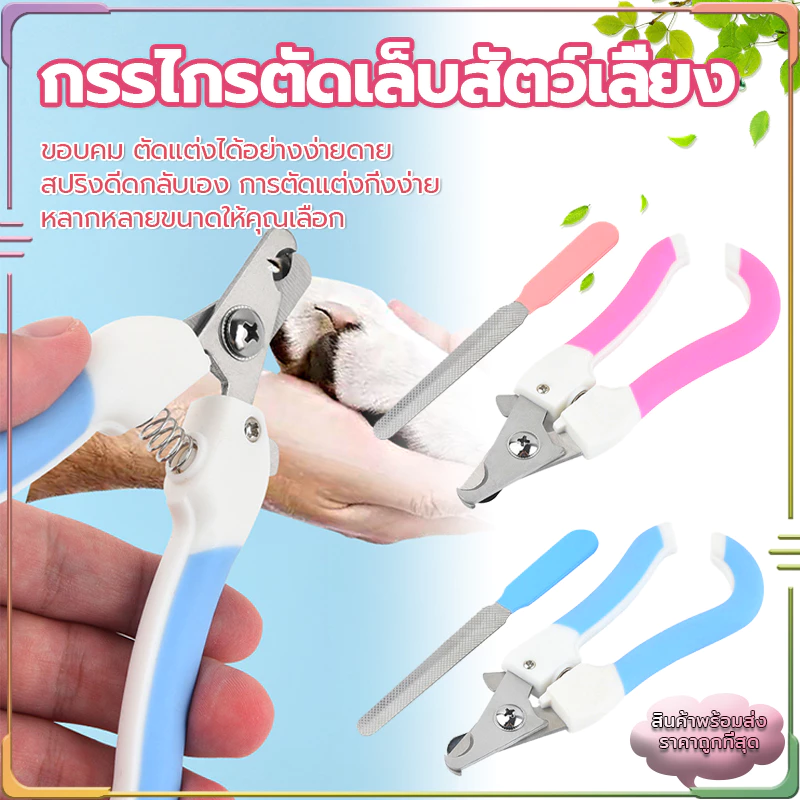ตัดเล็บสุนัข กรรไกรตัดเล็บสัตว์เลี้ยง พร้อมตะไบ ตัดเล็บแมว กรรไกรตัดเล็บสุนัข มีให้เลือก ใช้ได้ทั้งน้องแมวและน้องหมา