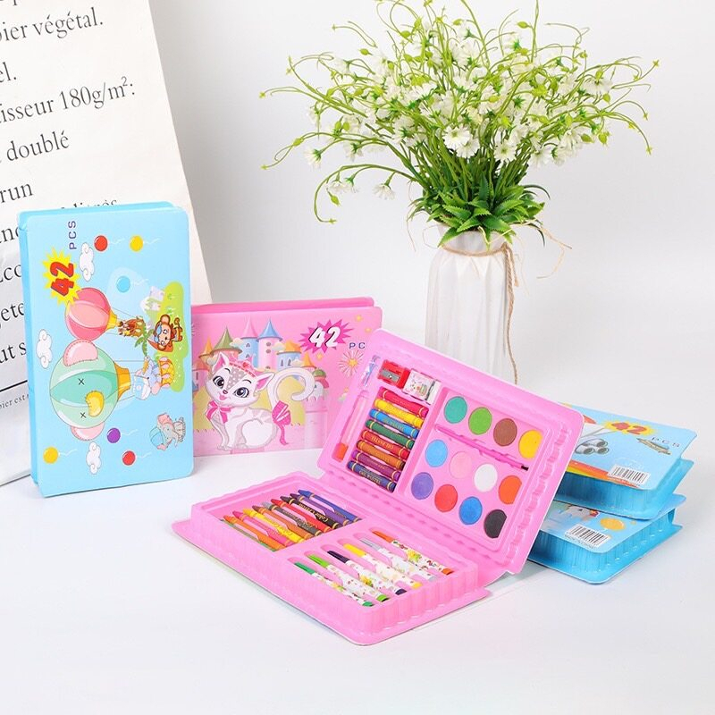 FS ชุดกล่องสี 168pcs พาเลทชุดระบายสี เซ็ทใหญ่ รวมสีไม้ สีเทียน สีน้ำ หลากหลายแบบ พร้อมส่งจากไทย