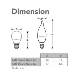 [ ลดราคา ] EVE หลอดไฟ แอลอีดี LED รุ่น Switch Nora ขนาด 3W ทรงโอเปร่า ขั้วหลอด E14