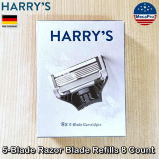 Harrys® 5-Blade Razor Blade Refills 8 Count ใบมีดโกน 8 ชิ้น มีดโกนหนวด สำหรับผู้ชาย ใบมีด 5 ชั้น