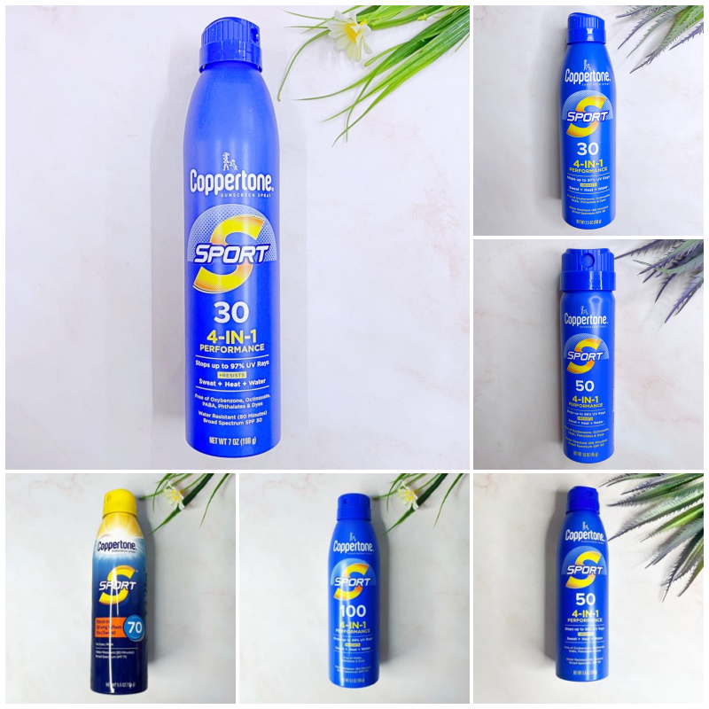 [Coppertone®] SPORT Sunscreen Spray SPF 30/50/70 /100, 4-in-1 Performance สเปรย์กันแดด สำหรับเล่นกีฬากลางแจ้ง