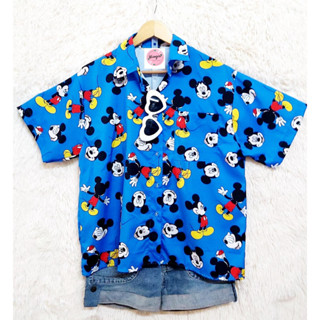 เสื้อเชิ้ต ผ้าไหมอิตาลี่ ลาย Mickey Mouse  น่ารักมาก ๆ ฟรีไซ้ส์