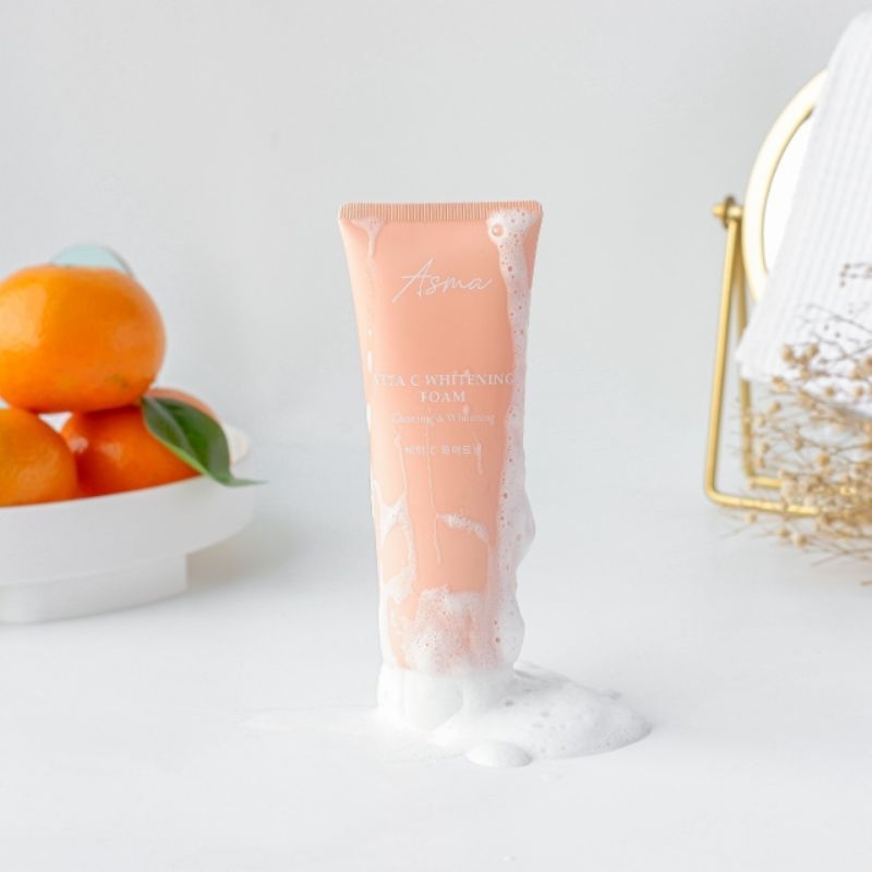 โฟมล้างหน้า ผิวกระจ่างใส ลดการเกิดสิว สูตรวิตามินซี ASMA Vita C Whitening Foam 100g