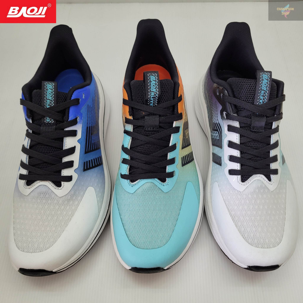 BAOJI ของแท้ 100% รองเท้าผ้าใบชาย รองเท้าออกกำลังกาย รุ่น BJM769 สีฟ้าส้ม/สีขาวดำ/สีขาวน้ำเงิน SIZE 41-45