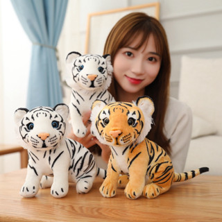 Cr- ของเล่นตุ๊กตาเสือยืดหยุ่นสําหรับเด็ก ตุ๊กตาเสือน้อยจําลองน่ารัก เหมาะกับของขวัญ ของเล่นสําหรับเด็ก