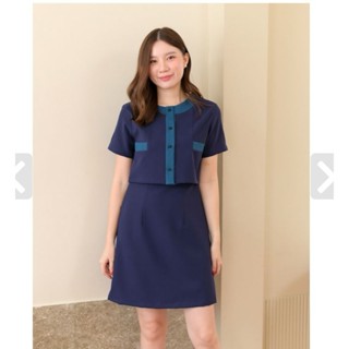 New!! Crayon Polly Dress size S สี navy ของใหม่