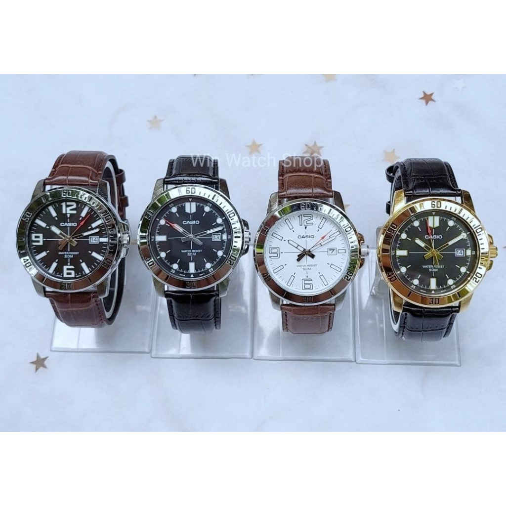 นาฬิกา Casio แท้  รุ่น MTP-VD01L ข้อมือผู้ชายสายหนัง ของแท้ 100% รับประกันสินค้า1 ปี