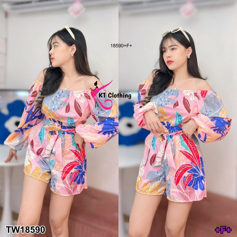 ส่งไว 1-2วันถึง 18590 Set 2 ชิ้น เสื้อเปิดไหล่ แขนยาวทรงบอลลู+กางเกงขาสั้น #ชุดเที่ยวทะเล #ชุดสงกรานต์ #ชุดรับซัมเมอร์ # ราคา ถูกที่สุด ดีลบีเคเค แกลเลอรีภาพที่ 4