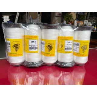ด้ายไนล่อนหลอดสีขาว/สีดำ ตราเรือใบแท้ ขาว/ดำ ถักแห สานแห ด้ายแท้เบอร์ 3 4 6 9 12