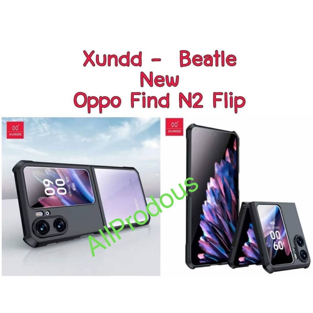 XUNDD Beatle Series เคสกันกระแทก Oppo Find N2 Flip ขอบนิ่ม-ด้านหลังแข็ง ด้านหลัง