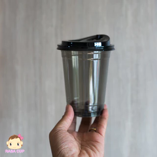 [FC16B-0100] แก้ว PET 16oz รุ่น FC16 สีดำ (มาใหม่) ปากกว้าง 98 มม. บรรจุ 100 ใบ (มีตัวเลือกฝาด้านใน)
