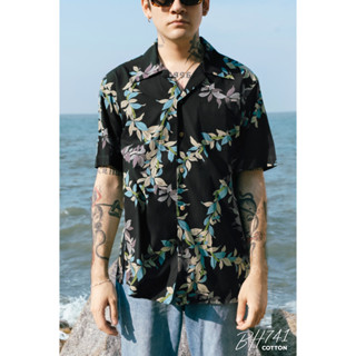 Simple&amp;Raw - เสื้อเชิ้ต BH741 BlueHawaii Shirts (Black)