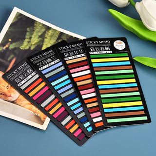 Index Sticky Extra Thin โพสอิท สติ๊กเกอร์ เส้นเล็ก แบบพลาสติก กาวในตัว มี 300 เส้น/ชุด ขนาด 50x4มม.