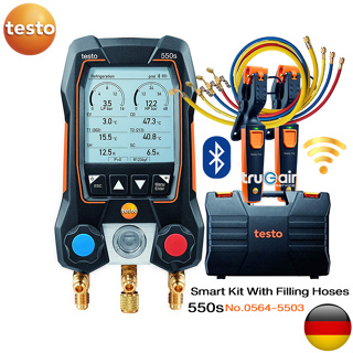 Testo Manifold Gauge เกจวัดน้ำยาแอร์แบบดิจิตอล Testo 550s Smart Kit With Filling Hoses " HVAC (Bluetooth) Wireles