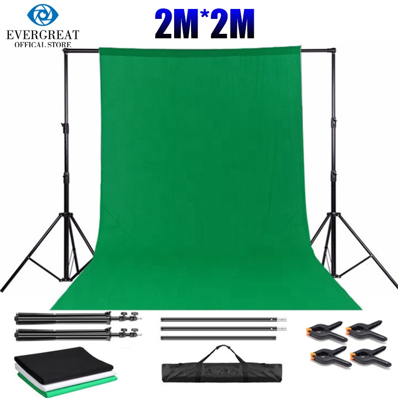 200*200cm กรีนสกรีน Green screen ผ้าเขียว สตูดิโอ T stand ฉากสตรีมเกมส์ ฉากไลฟ์สด สตูดิโอ ฉากถ่ายรูป ฉากหลัง ไฟสตูดิโอ