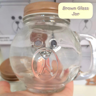 BROWN GLASS JAR แก้วน้ำหมีบราวน์