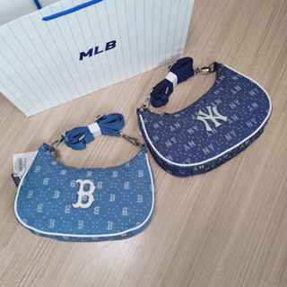 พร้อมส่ง MLB Dia Monogram Jacquard Denimlike Strap Hobo Bag กระเป๋าสะพายโฮโบ