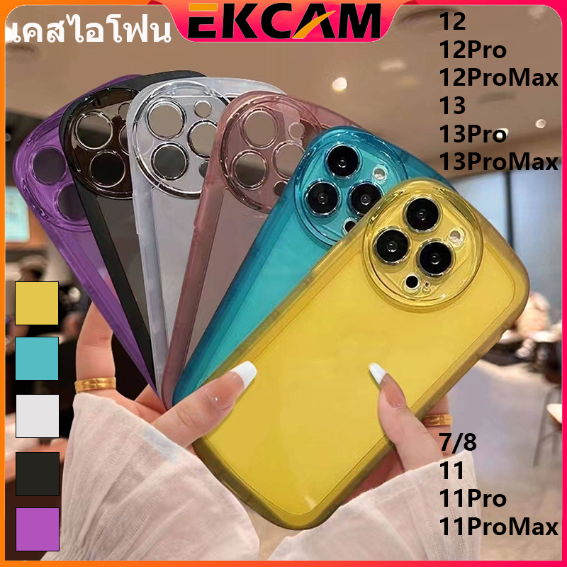 Ekcam ใสเคสมือถือ TPU วงรี ซิลิโคน เคสไอโฟน for 11 12 13 11pro 11promax 12pro 12promax 13pro 13promax 7P 8+ 8Plus