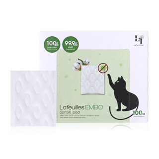 Lafeuilles Embo Cotton Pad Anti Bacterial 100pcs สำลีแผ่นชนิดแอนตี้แบคทีเรีย จากลาเฟย ผลิตจากสำลีแท้ 100%