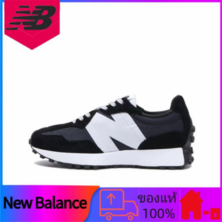 ของแท้ 100% New Balance NB 327 รองเท้าวิ่งสวมสบายทนต่อการสึกหรอ unisex สีดำและสีขาว