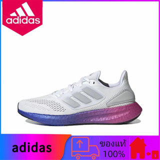 ของแท้ 100% adidas Pure Boost 22 รองเท้าวิ่งลำลองกันลื่นสีแดงและสีน้ำเงิน