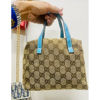 gucci canvas bag blue