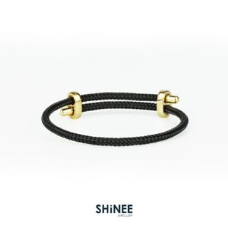 สายข้อมือเคเบิ้ลสลิง สายสามารถปรับขนาดได้ กันน้ำ สีดำ Shinee Jewellery