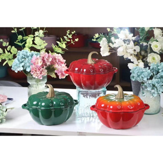 QULENO Qianle Ou High Beauty Enamel Cast Iron Pumpkin Pot 24cm Size No Pick Stove, Export Quality