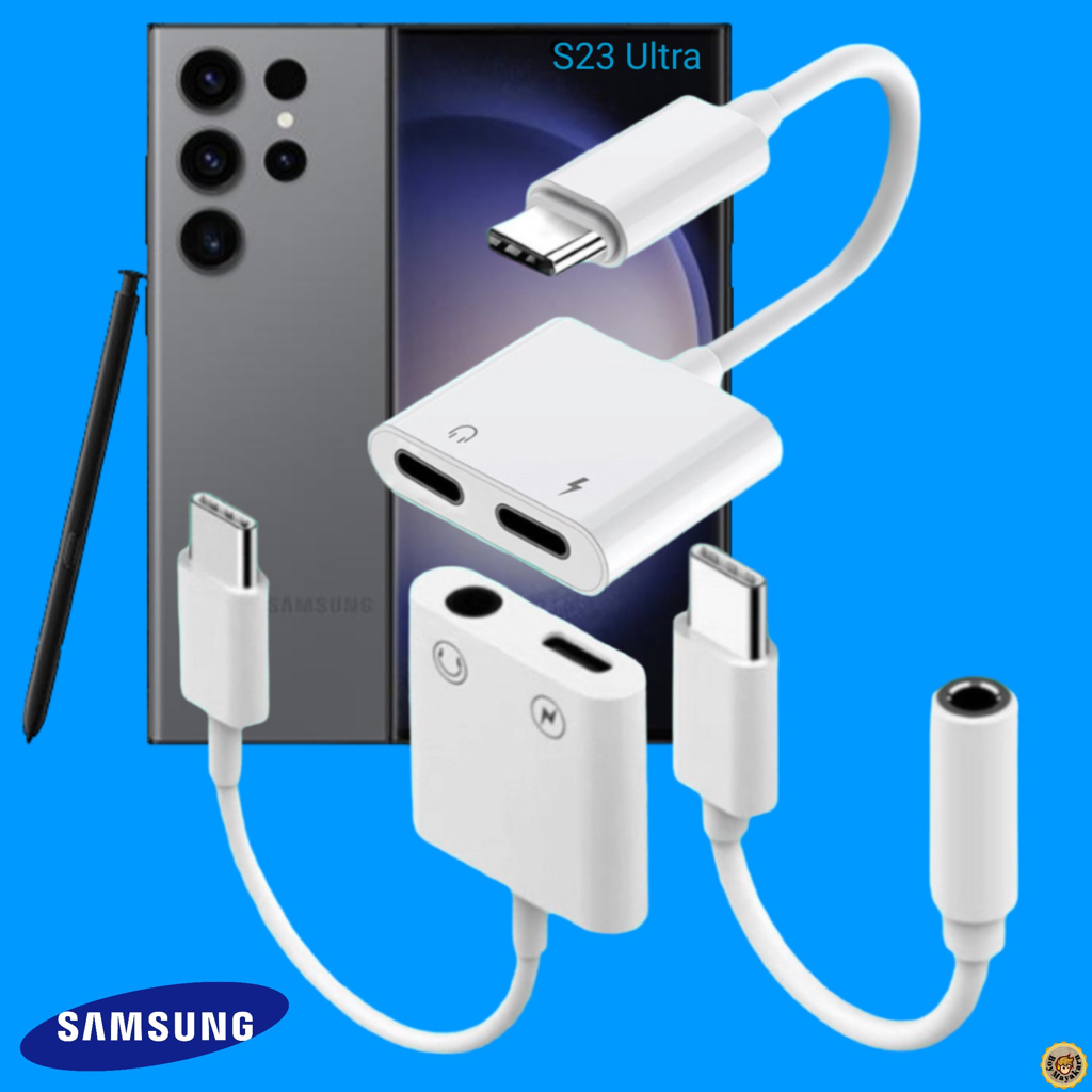 สายแปลง Samsung Type-C อแดปเตอร์ หางหนู สายต่อ Type-C ให้สามารถชาร์จพร้อมเสียบหูฟัง คุย ฟังเพลงในเวล