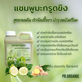 แชมพูมะกรูดขิง  สูตรกำจัดเชื้อรา คุมมัน บำรุงหนังศรีษะ ขนาด1,000ml.