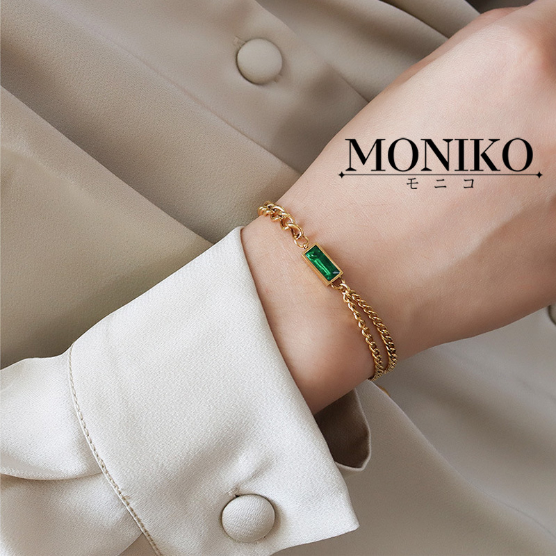 MONIKO สร้อยคอ สร้อยข้อมือ ต่างหู ประดับเพทายมรกต สไตล์โบราณ ขนาดเล็ก สําหรับผู้หญิง ราคา ถูกที่สุด ดีลบีเคเค แกลเลอรีภาพที่ 7