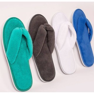 รองเท้าใส่ในบ้าน รองเท้าโรงแรม พื้นยาง กันลื่น slipper สลิปเปอร์ สีพื้น มีหลายสีให้เลือก