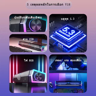 สายลําโพงคอมพิวเตอร์ + บลูทูธ 5.0 Speaker 3D ระบบเสียงรอบสามมิติ สามารถเชื่อมต่อได้ทั้งเดสก์ท็อป/โน้ตบุ๊ค/ทีวี/ลําโพงมือ
