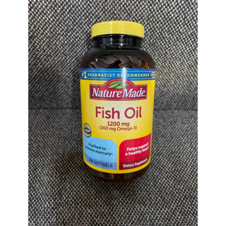 exp 05/25 สินค้าพร้อมส่ง 200เม็ด Nature Made Fish Oil 1200mg Omega3 360mg ของแท้ จากเมกา