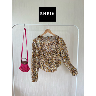 SHEIN x cotton ลายสวย แขนยาว ทรงครอป อก 38 ยาว 17 • Code : 356(4)