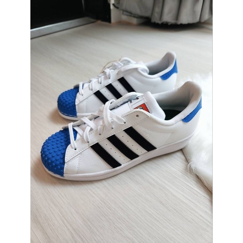 Adidas Superstar J x Lego 5uk 38eur 24cm สีน้ำเงิน