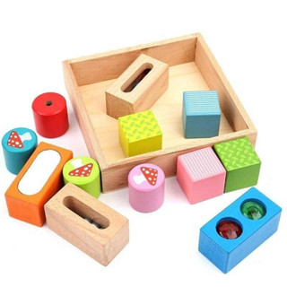 [พร้อมส่ง] Sound Sensory Building Blocks บล็อกไม้กระตุ้นพัฒนาการสำหรับหนูน้อย การจับ การมอง การได้ยิน เรียนรู้รูปทรง