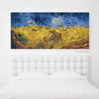 พร้อมส่ง 💥 กรอบรูป รูปภาพติดผนัง แต่งห้อง Wheat Field with Crows - Vincent Van Gogh 40 x 80 cm. กรอบลอย