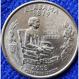 เหรียญ​หมุนเวียน​ USA, 0.25 USD, State quarter, Alabama, ปี 2003, #0787T