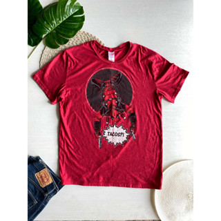 เสื้อยืด Deadpool งานป้าย Marvel ลาย Tacos สีแดง สภาพใหม่ Size XL