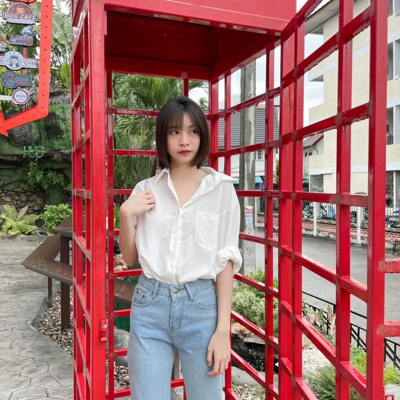 SISSOEUR : White shirt (oversize style)