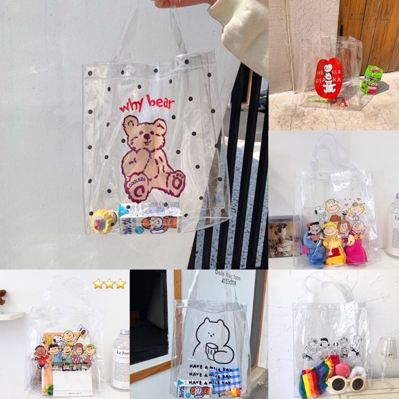 (พร้อมส่ง🐻) กระเป๋าใสหนัง PVC กระเป๋าสะพายข้าง