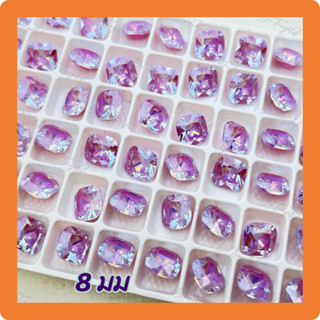 8 มม ทรงสี่เหสี่ยมอ้วนมอคค่าเพทาย（10-30 เม็ด）สีลูกกวาด แต่งเล็บเพชร เครื่องประดับเล็บเพชร เพชรDIY