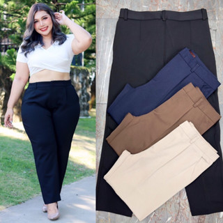 👖 Bigsize 👖 กางเกงขายาว 9 ส่วน เอวสม็อคด้านหลัง เอว 34-44"