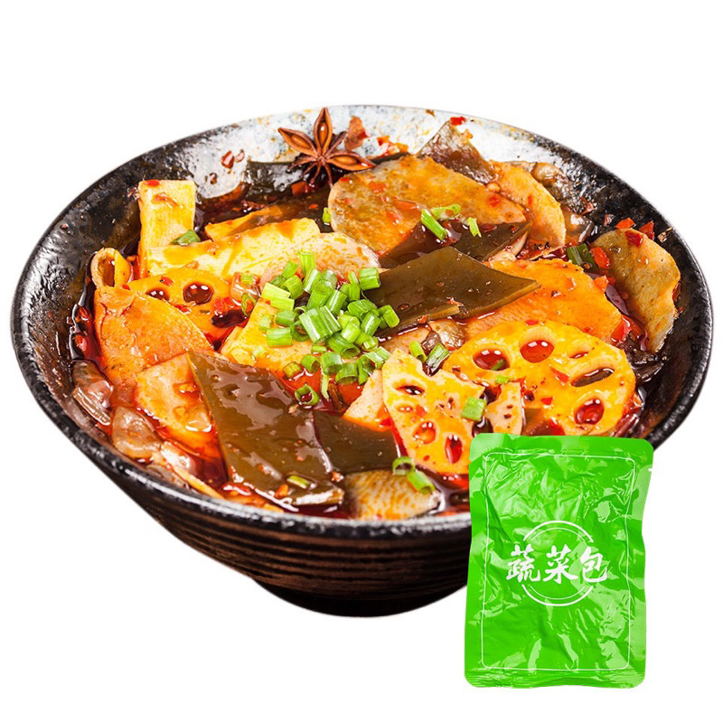 🥬ผักสดพร้อมต้ม สำหรับหม้อไฟ สะดวกพกพา 5ชนิด สูญญากาศ 150g 火锅蔬菜包 - รูปที่ 3