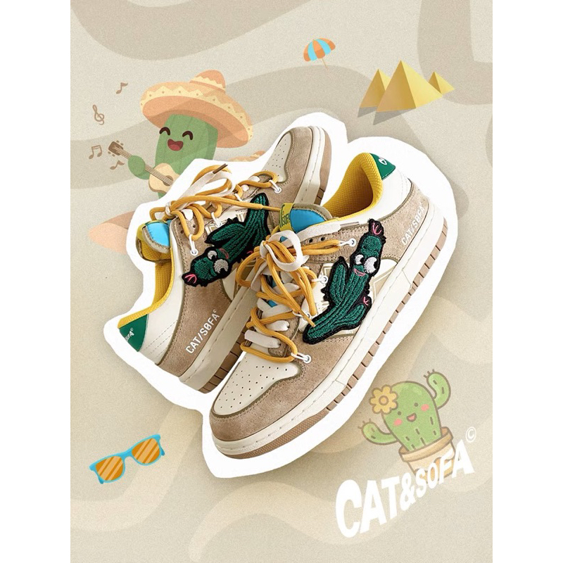 Cat &amp; Sofa Cactus 🌵 skateboard sneakers
